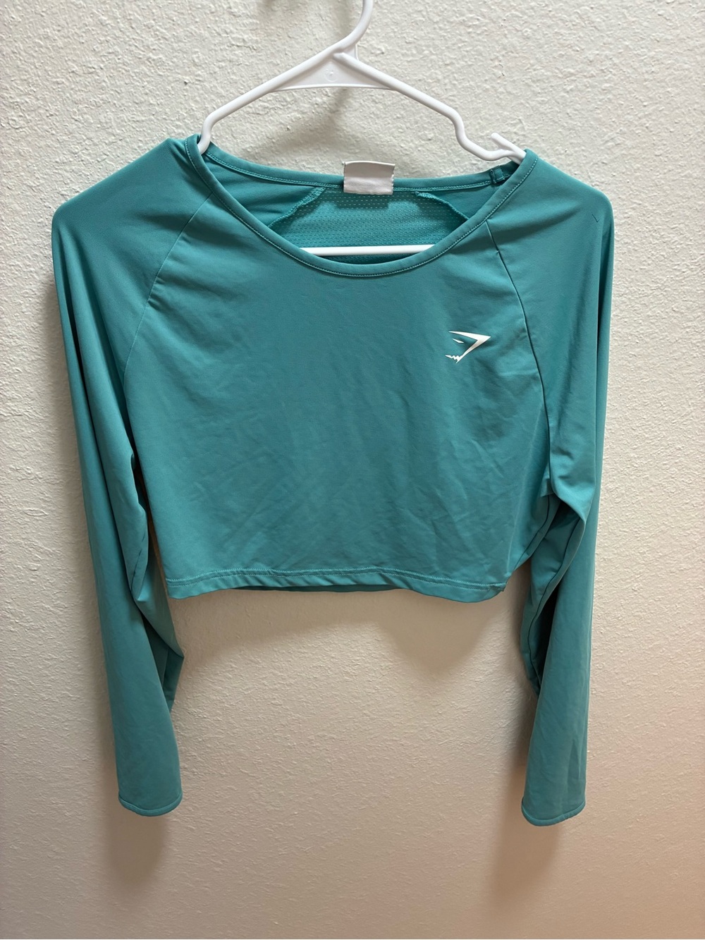 Gymshark Teal Cropped Long Sleeve Training Top